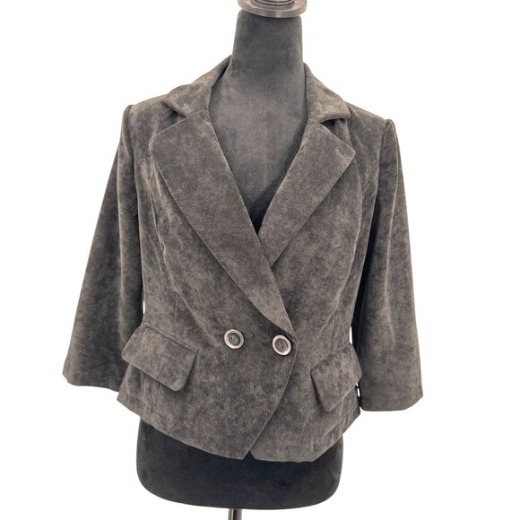 Ashley By Twenty‎ Six International Womens Blazer Jacket L Double Breasted Black - Picture 1 of 8